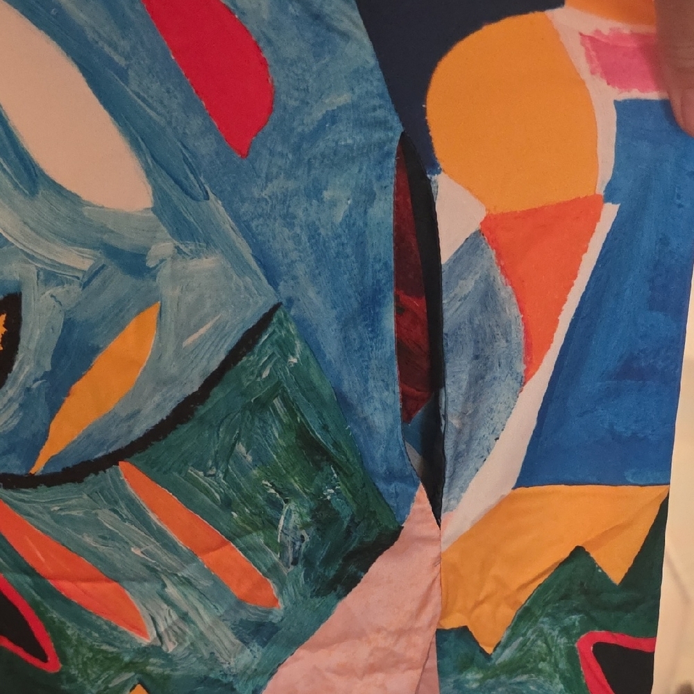 Nicole Miller Multicolor Abstract Maxi Dress with Pockets - Picture 3 of 4